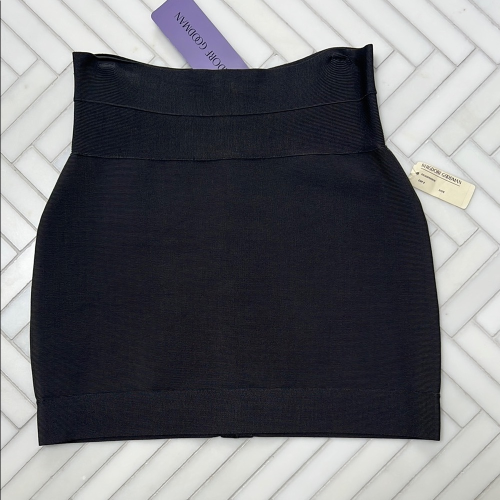 Herve Leger Dark Grey Bandage Mini Skirt